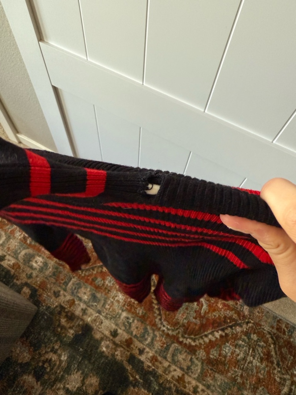 Zara Women’s Red and Black Striped Ribbed Turtleneck Sweater - Picture 7 of 8